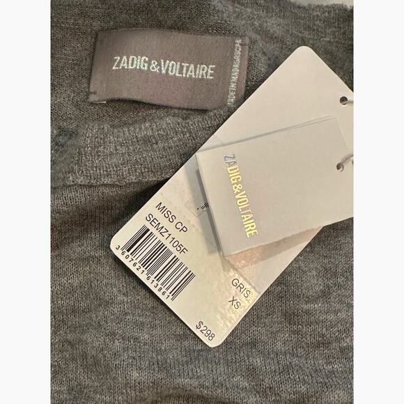 Zadig & Voltaire 100% Cashmere Sweater Gray XS (Stretch) - Picture 11 of 11